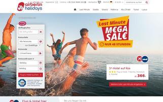 Airberlin Holidays Webseiten Screenshot