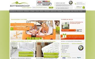 Bettwaren Shop Webseiten Screenshot