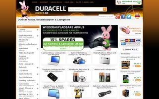 Duracell Direct Webseiten Screenshot