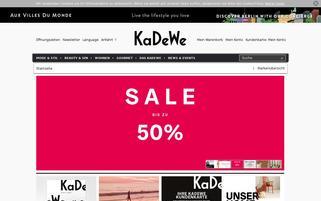 KaDeWe Webseiten Screenshot