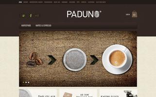 paduno-kaffeepads.de Webseiten Screenshot