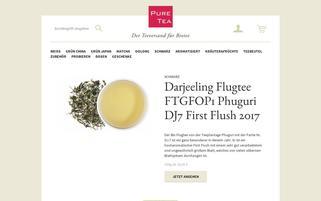 Pure Tea Webseiten Screenshot