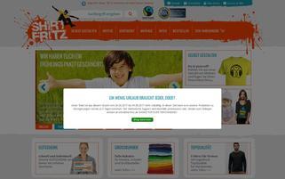 shirtfritz.de Webseiten Screenshot
