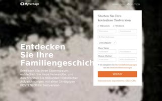 MyHeritage Webseiten Screenshot