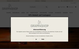 Grappashop Webseiten Screenshot