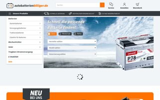 Autobatterienbilliger Webseiten Screenshot