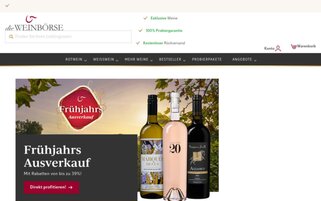 Weinbörse Webseiten Screenshot