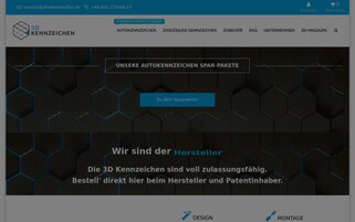 3D Kennzeichen Webseiten Screenshot