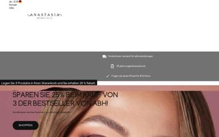 Anastasia Beverly Hills Webseiten Screenshot