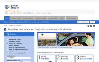 Parken und Fliegen Webseiten Screenshot